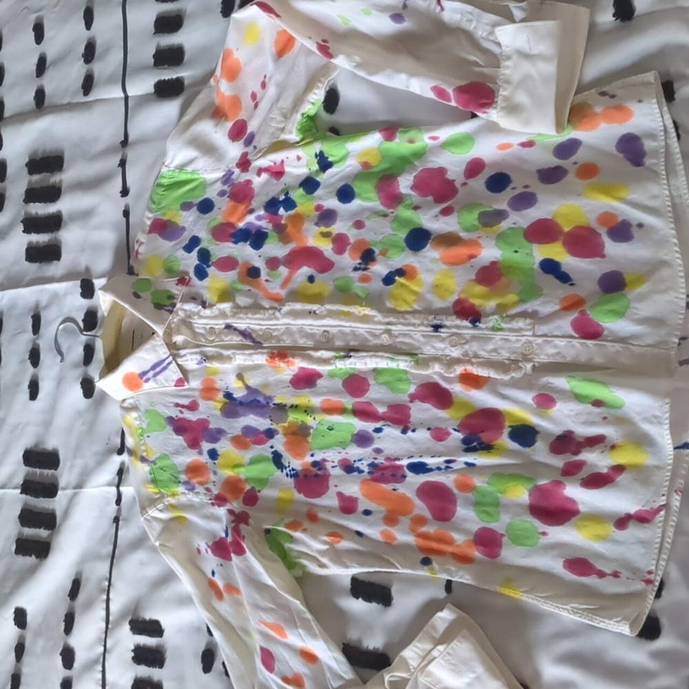 Beautiful hand dyed Ruffle shirt size Medium
